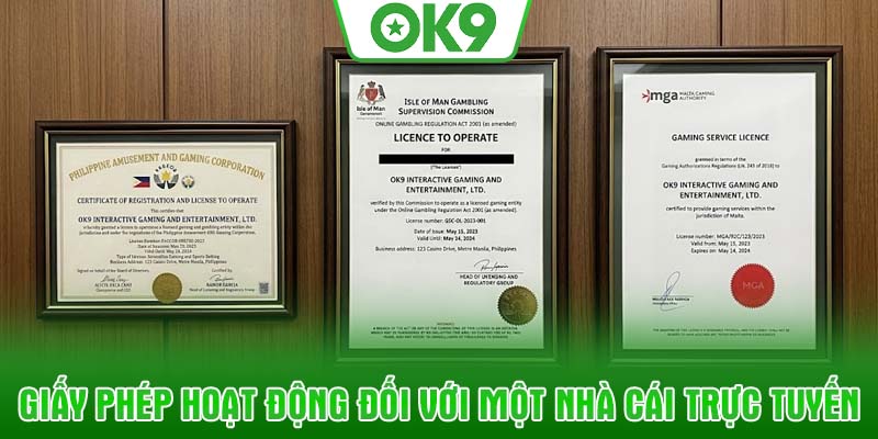 Giấy phép hoạt động đối với một nhà cái trực tuyến